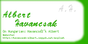albert havancsak business card
